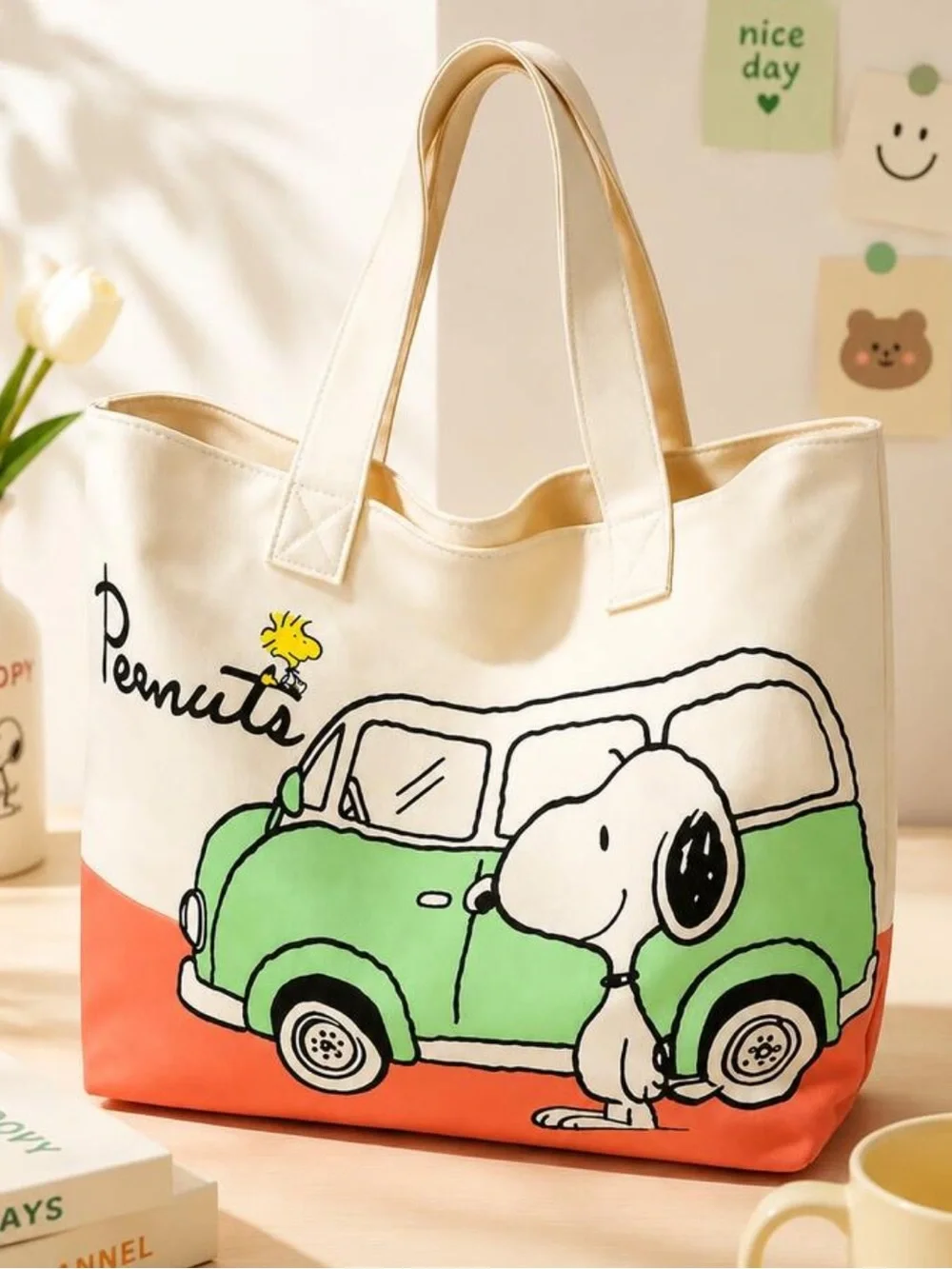 Peanuts Vintage Snoopy Canvas Tote Bag NEW 🏷️